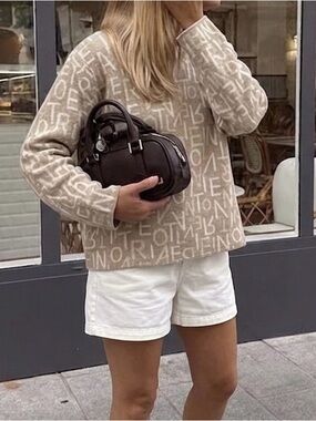 Compact Brown Mini Dome Satchel - Sleek Handheld Bag